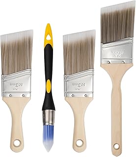 Mister Rui Paint Brush Set, 4 Pack Angle Brushes Professional Trim, Cabinet & Wall