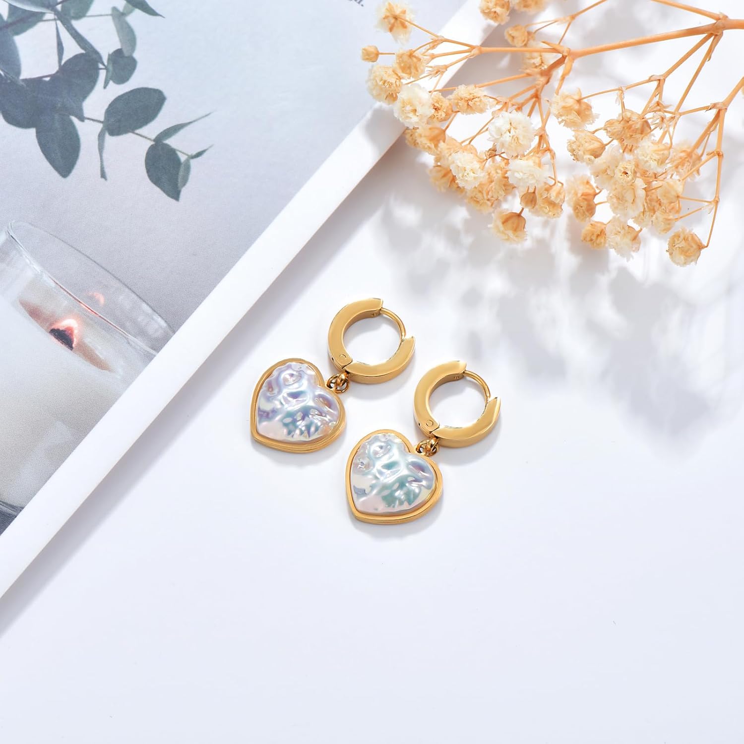 Crescent/Heart/Circle/Square Earrings Fashion Hypoallergenic Earrings Anniversary Christmas Gifts for Women