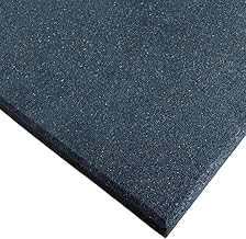 Rubber Crumb Gym Floor Tiles - Heavy Duty Non-Slip Commercial Grade Gym Mats - 1m x 1m (Black, 15mm Thick)
