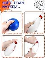 Vista 2 de Juego de bolos Phobby para niños con 10 pinos de espuma suave y 2 bolas, juguetes de bolos de Navidad para interiores y exteriores, apto para niños