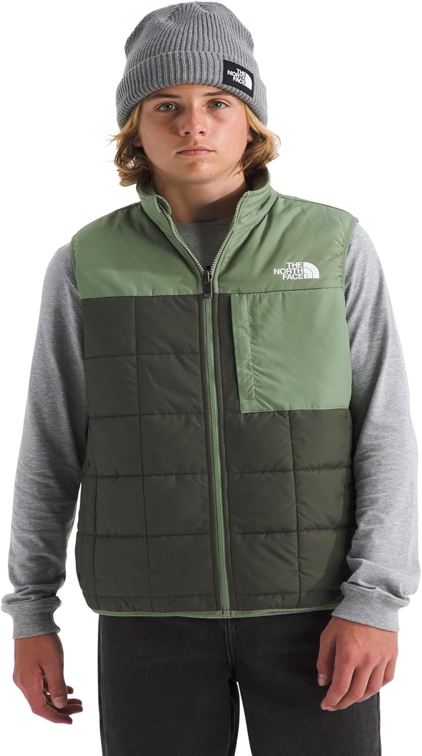 THE NORTH FACE Boys Reversible Shasta Vest | Midweight Puffer Vest With Synthetic Insulation, Fleece Lining & Water Repellent