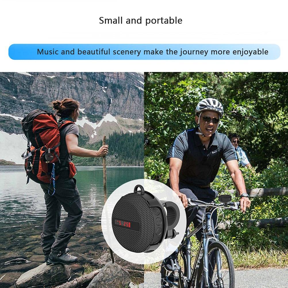PT001 Bluetooth 5.0 IPX6 Altoparlante portatile impermeabile da ciclismo con 8-10 ore di riproduzione e moschettone in metallo