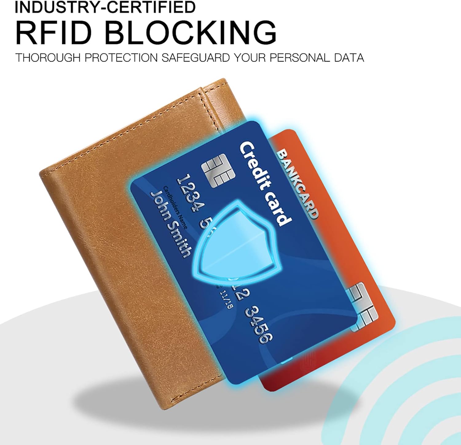 FALAN MULE Men's Wallet Genuine Leather Trifold Wallet With ID Window - Image 6