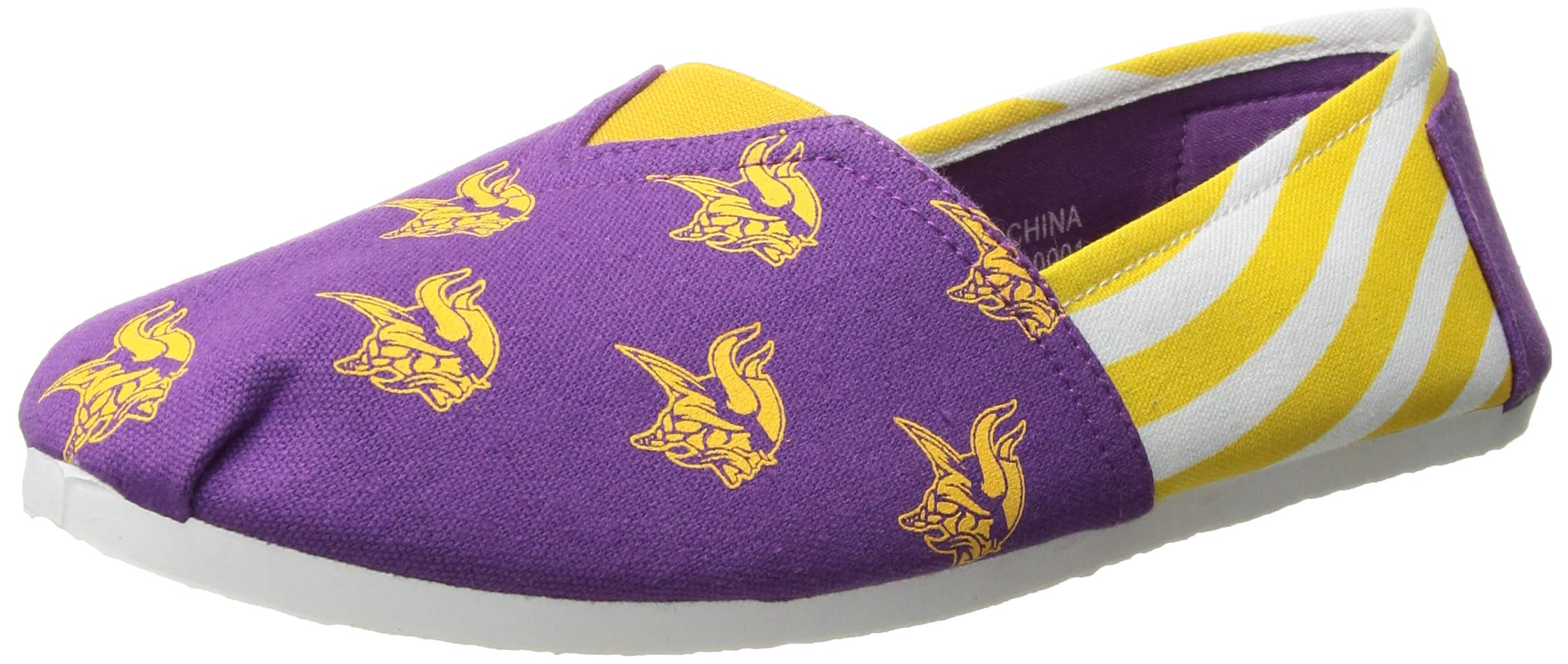 FOCO Women's NFL Team Logo Ladies Fashion Slip On Canvas Shoes