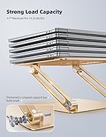 Vista 5 de Lamicall - Soporte ajustable para laptop, portátil, soporte elevador para laptop, soporte de aluminio para escritorio plegable, soporte ergonómico