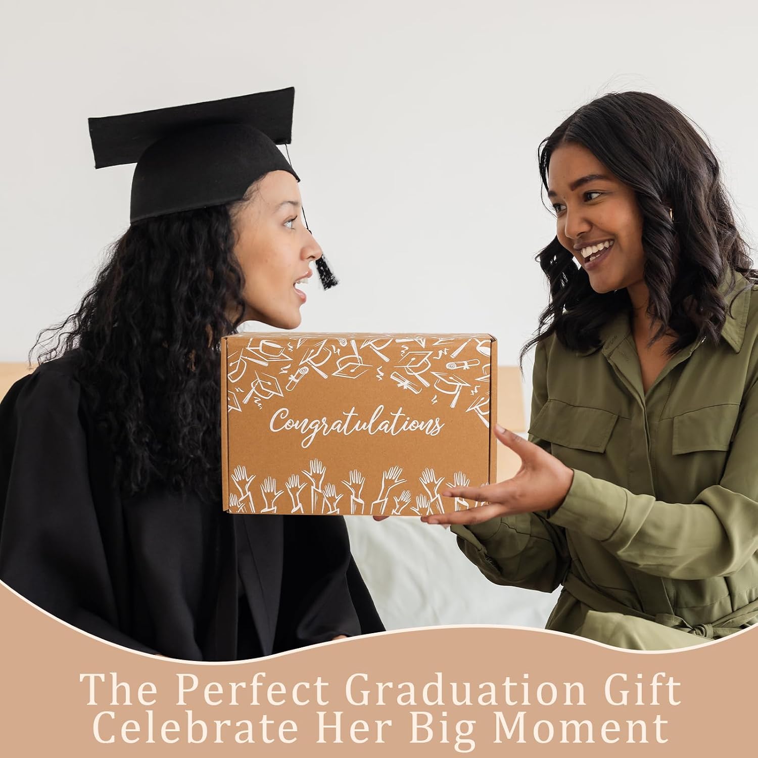 Graduation Gift for Her 2026,Congratulation College High School Graduation Gifts Box,She Believed She Could So She Did Inspirational Gift with Glass Cup Journal Positive Heart Doll