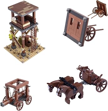 Medieval Military Weapons Building Blocks - Sentry Posts, Storm Tanks, trebuchets and Medieval war Vehicles