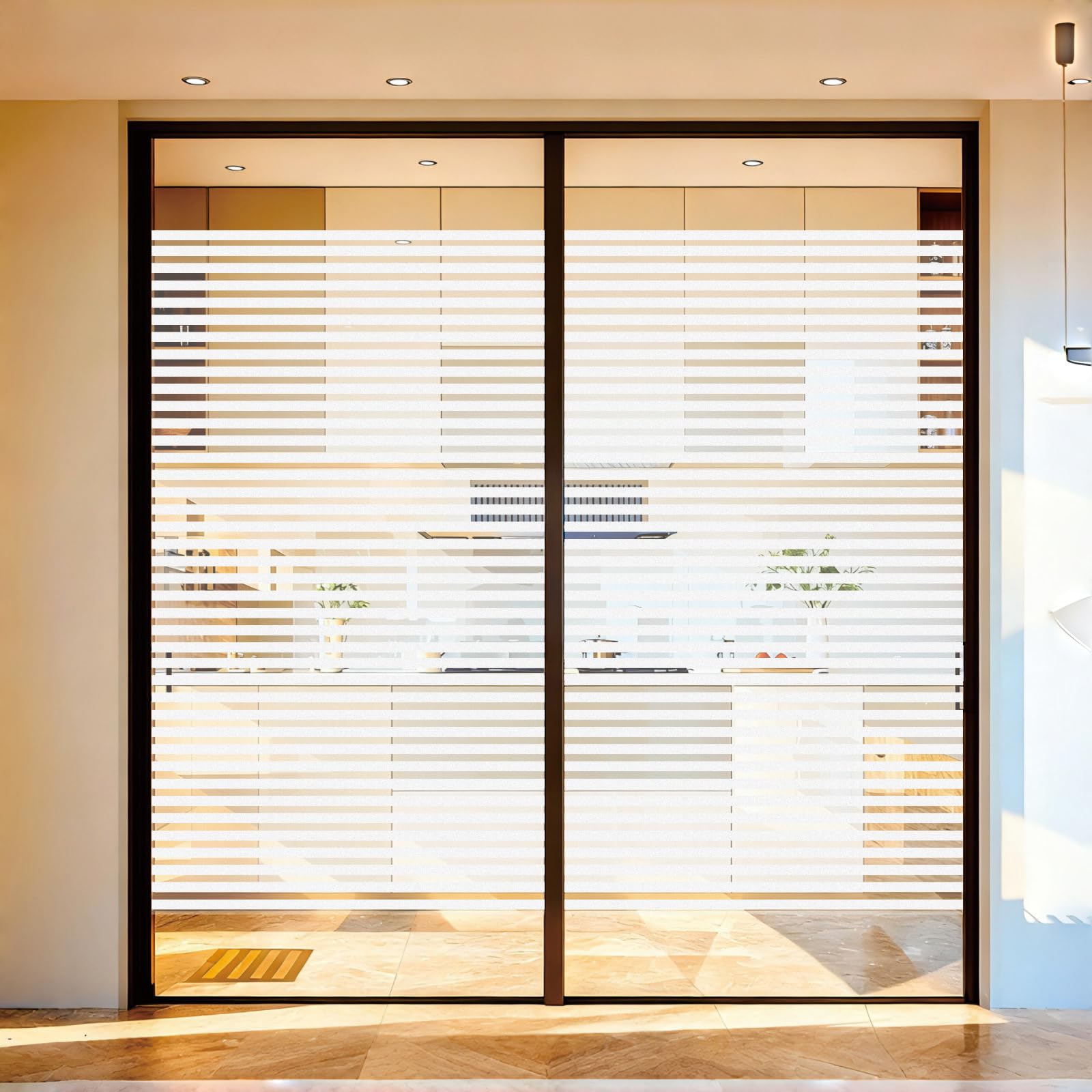 Privacy Window Film 85 x 145 cm Non-Adhesive Static Cling Removable Vinyl Heat Cotrol, Privacy Protection, Anti UV Frosted Window Film for Kitchen, Shutters