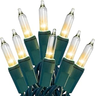 HISHINY 100 Clear Incandescent Christmas String Lights Green Wire 21ft UL Certified Indoor Outdoor Tree Decor