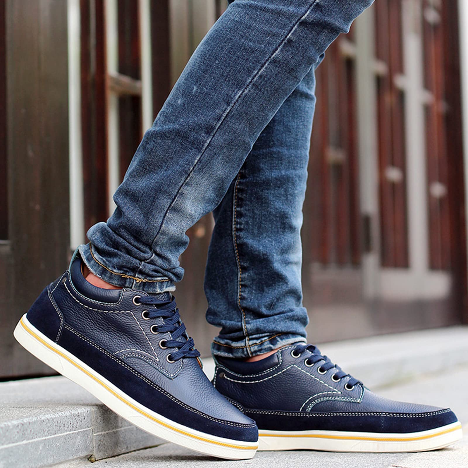 Leren Oxford-jurk voor heren Sneakers Zakelijk Casual Derby-schoenen met  veters Smart Oxford Platte schoen Comfort Blue- US8/UK7/EU40 : Amazon.nl:  Kleding, schoenen \u0026 sieraden