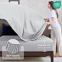 Vista 5 de HEVUMYI - Juego de edredón Queen de 7 piezas para todas las estaciones, ultra suave, ropa de cama en una bolsa, con edredón, sábana encimera, sábana