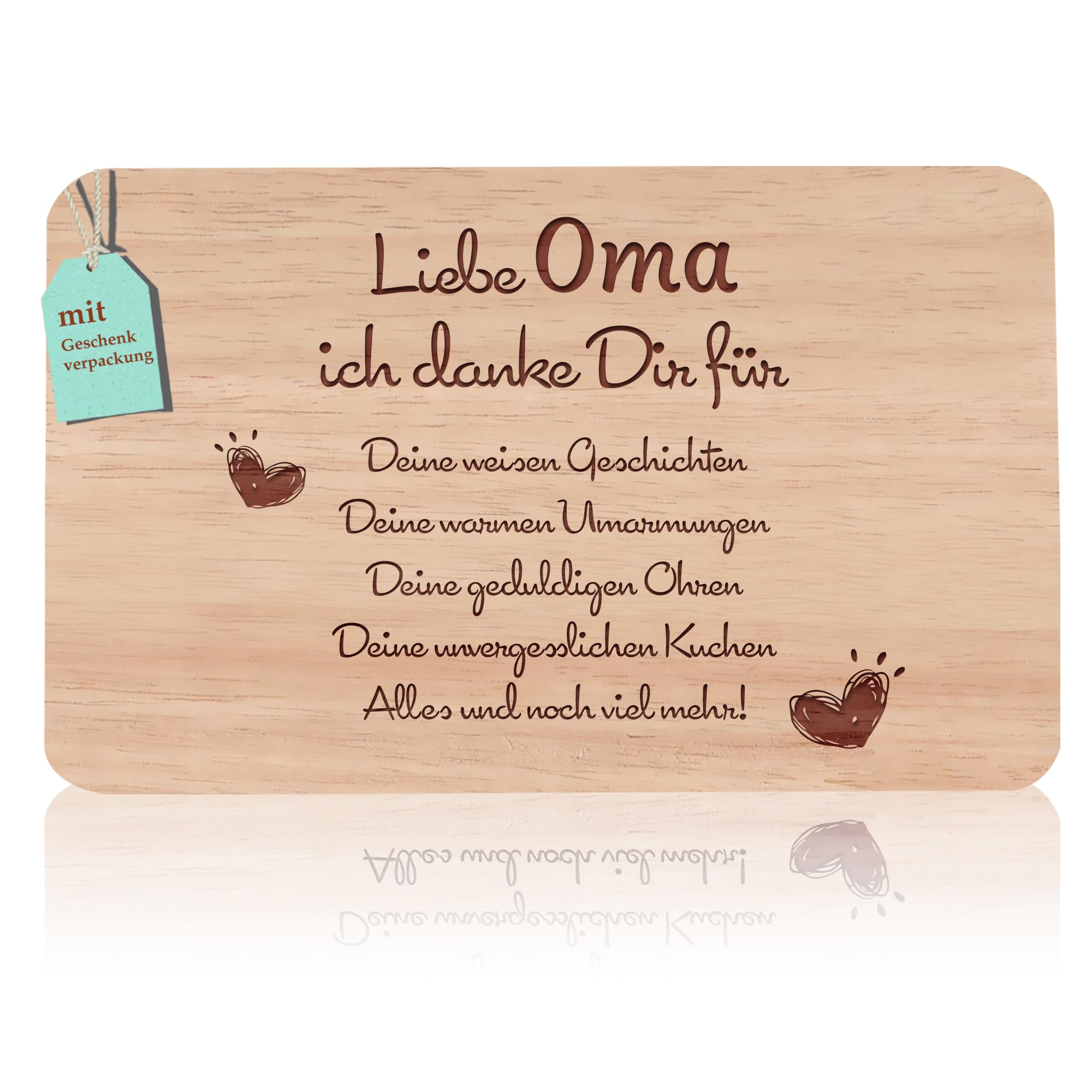 Frühstücksbrettchen Oma Geschenke | Brotzeitbrett mit Gravur | Mutter Geschenke Buchenholz | Geschenkidee ideal für Muttertag Geburtstags Weihnachten