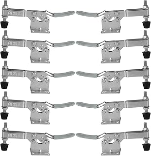 JULAU 10PCS Hold Down Toggle Clamps Woodworking Latch Antislip Hand Tool Holding Capacity Horizontal 201B 220lbs Heavy Duty Toggle Clamp Quick Release Tool(Grey)