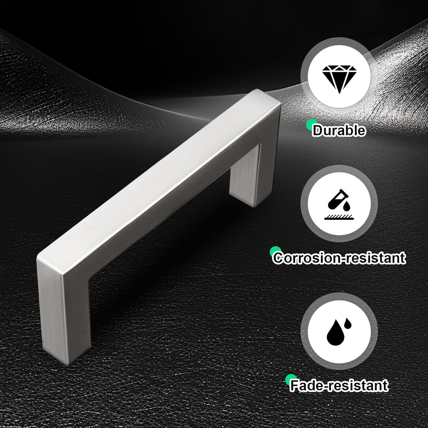 3" Brushed Nickel Stainless Steel Cabinet Handles 30 Pack - Modern Kitchen Drawer Pulls, Dresser Hardware for Home