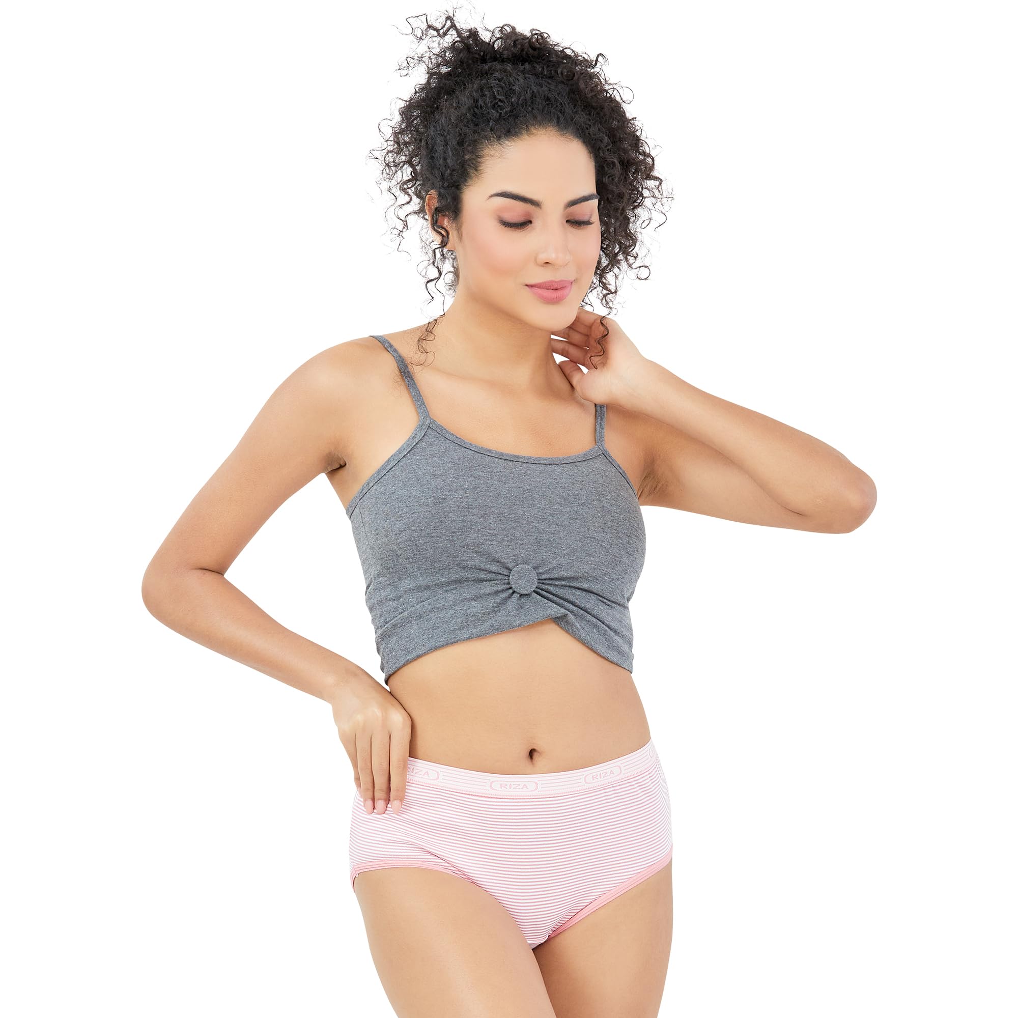 Riza Rucha Nxt Women's Full Hip Coverage Combed Cotton Thick Fabric,Hipster High Waist, 1 Inch (2.5 Cm) Outer Elastic Panties (Pack of - 3 Printed Colours May Vary)-image-35