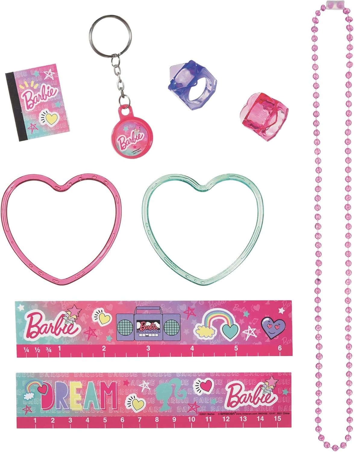 Amscan Barbie Dream Together Mega Mix Value Pack - 11.5" x 9"(48 Pieces) - Assorted Colorful Plastic Playset for Hours of Fun, Kids & Collectors Alike