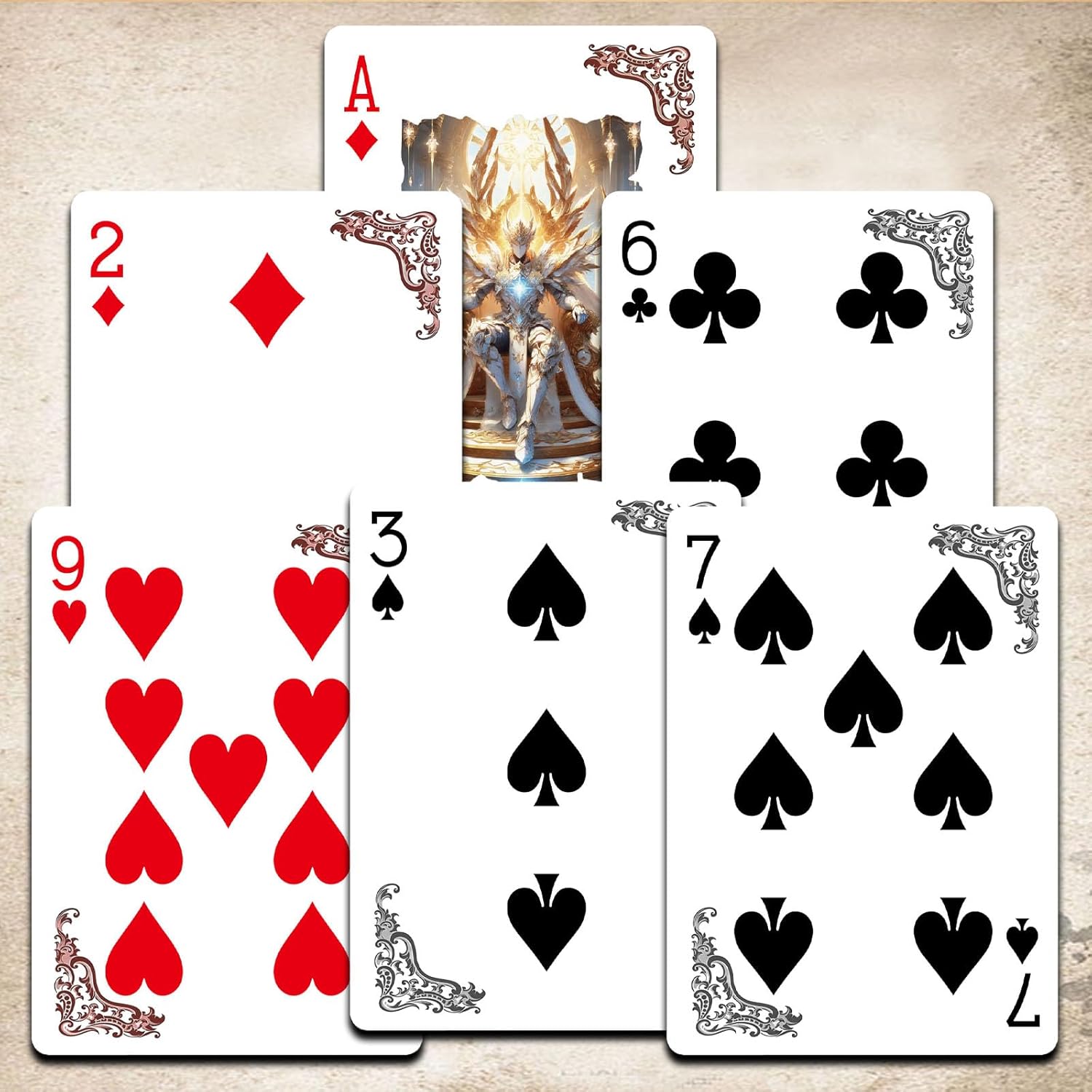 Hero-Themed Series Playing Cards. Exquisite Artistic Deck of Cards. Double - Sided Non - Slip Design. High Durability Poker Cards. Ideal for Family Gatherings. Perfect as a