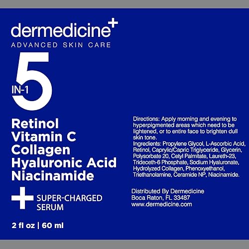 Miniatura 4 de Potente suero facial 5 en 1 con retinol, vitamina C, colágeno, ácido hialurónico, niacinamida  Puede ayudar a mejorar la apariencia de líneas finas