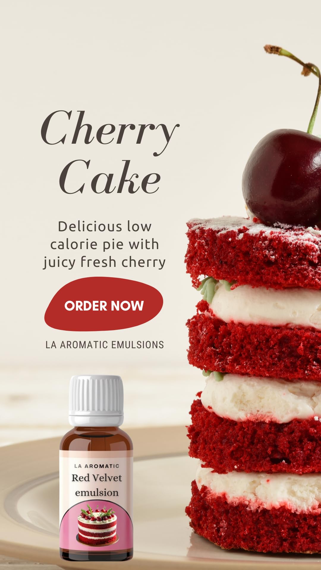 La Aromatic Red Velvet 3 in 1 Baking Emulsion (Colour,Essence & Taste)/Perfect Baking Flavours-100ml - Image 3 thumbnail