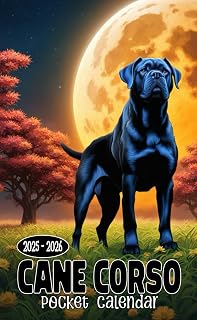 2025-2026 Cane Corso Pocket Calendar: 2 Years Small Monthly Planner For Purse