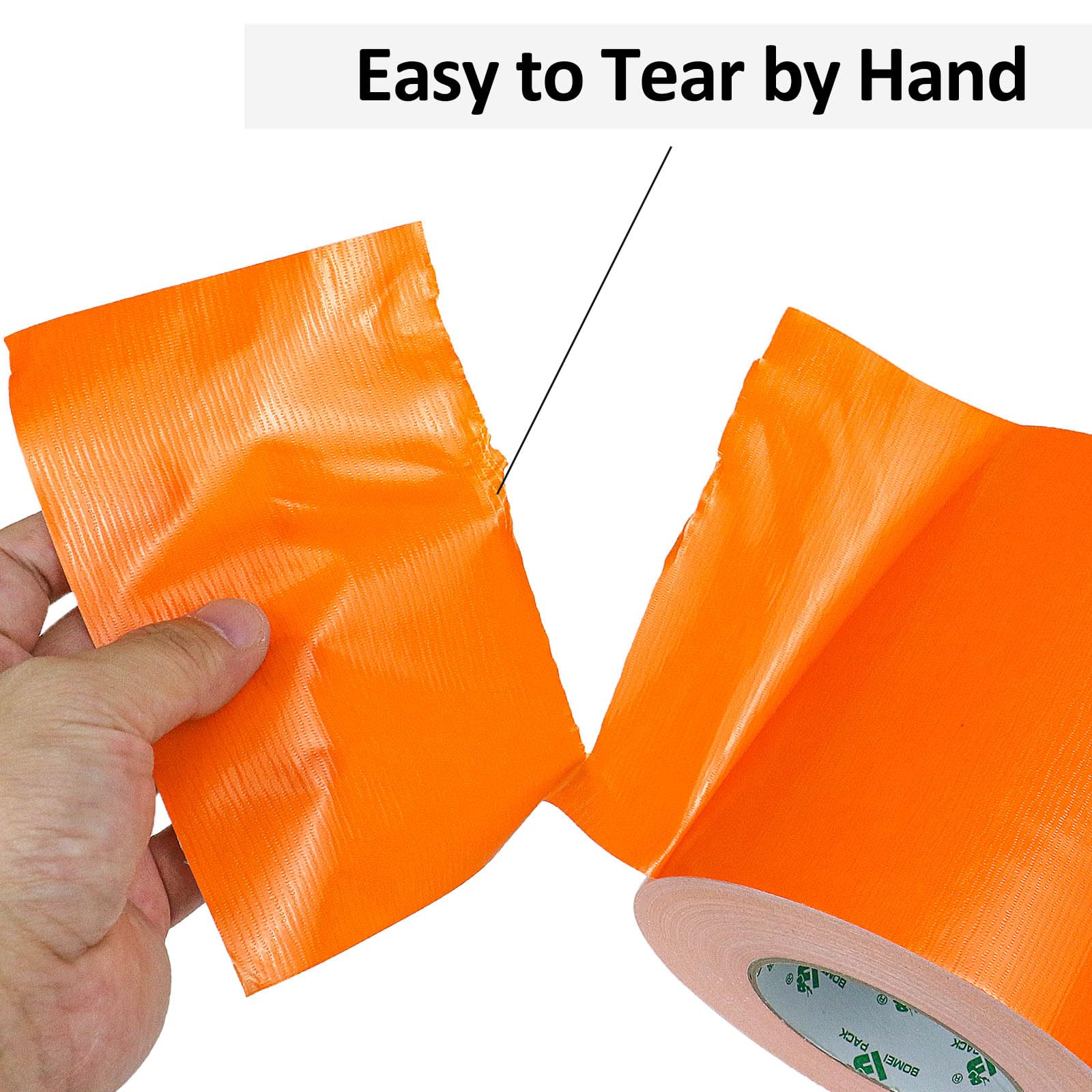 BOMEI PACK Cinta adhesiva de tela naranja de 150 mm x 50 m, reforzada, resistente al agua, cinta adhesiva resistente para fijar reparaciones, manualidades, etiquetado, cajas de sellado para trabajos