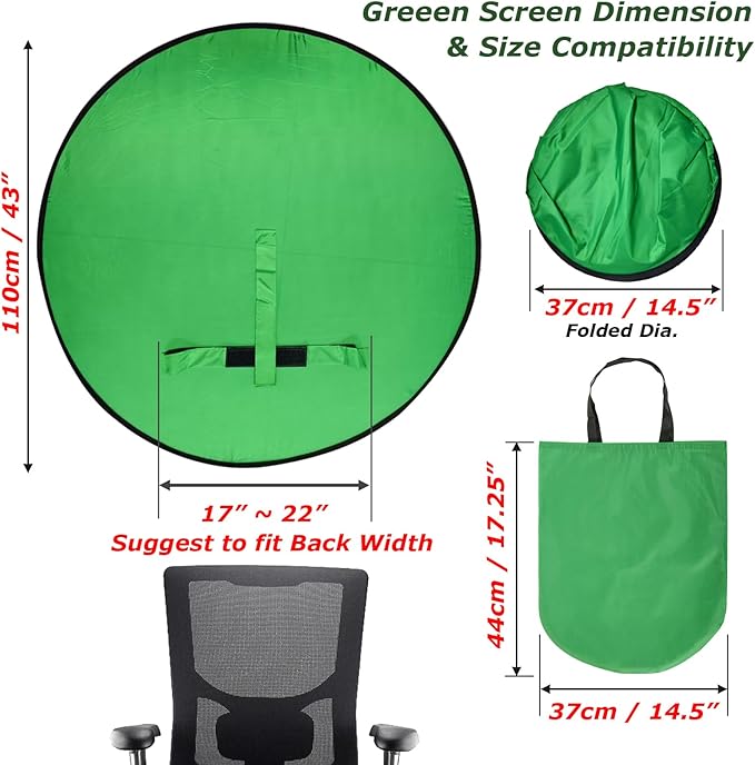 Fondo Verde Croma 110 cm Plegable Portátil Cosmos miniatura 2