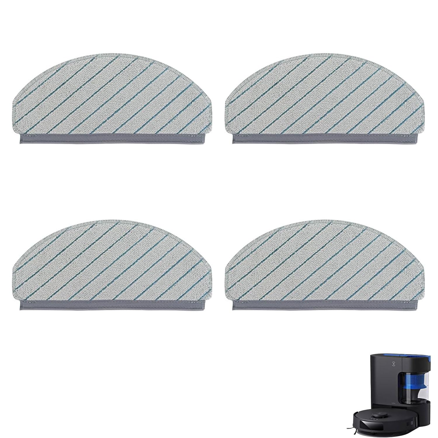 4 Pcs Replacement Mop Pads Compatible with Ecovacs DEEBOT N20, N30 and N30 Plus, Yeedi C12 Plus and C12 Pro Plus, Washable, Reusable Microfibre Cleaning Cloth-image-25