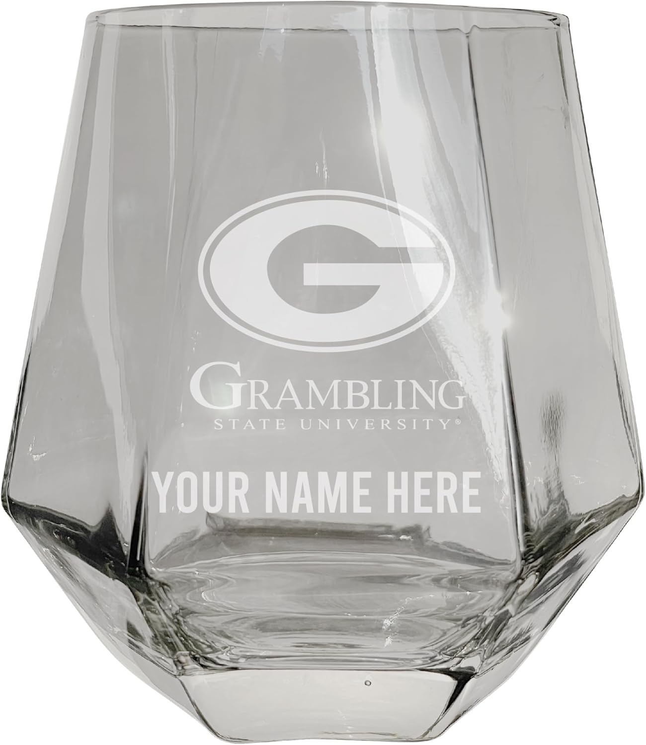 Copa de Vino Sin Pie Grabada Grambling State Tigers 15 oz