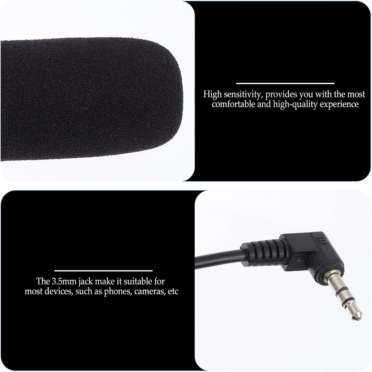 High-Sensitivity DSLR Camera Microphone Lightweight Digital Video Interview Mic for Photography and Vlogging Compatible with Smartphones and Camcorders