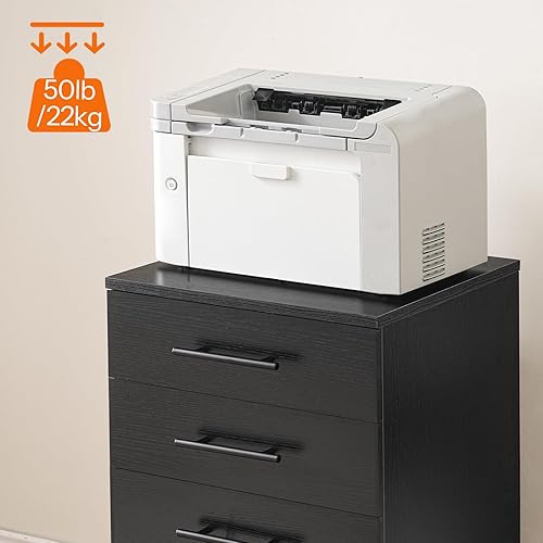 Miniatura 16 de HOOBRO Archivador de 5 cajones, archivador de oficina con cajones, gabinete de almacenamiento móvil de madera con ruedas, para maquillaje, oficina