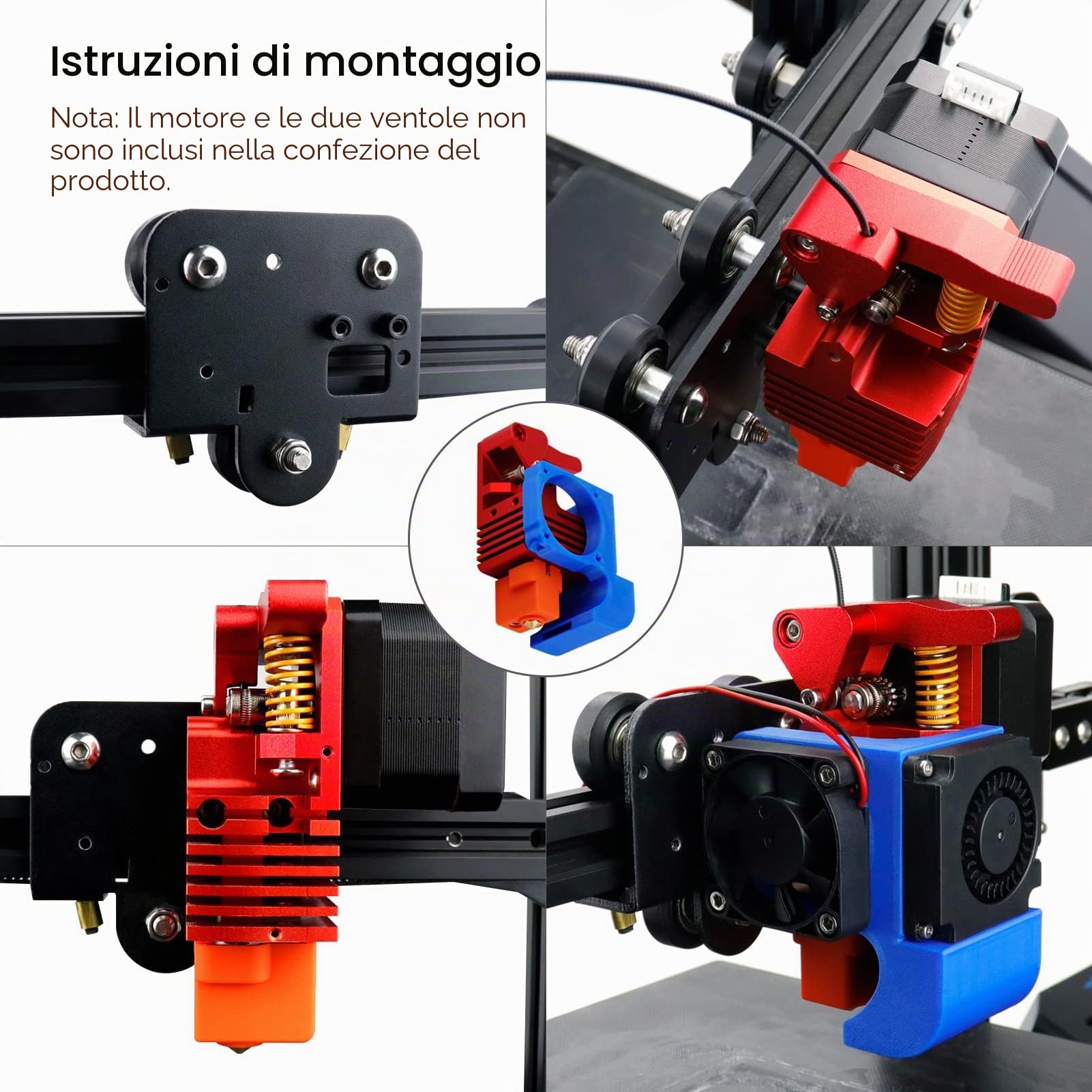 Aggiornamento bimetallico Heatbreak ad alta velocità Direct Drive estrusore a doppio ingranaggio in acciaio temprato Hotend per Creality Ender 3 pro / V2, Ender 5/Pro/Plus, CR10 S4, S5 stampante 3D