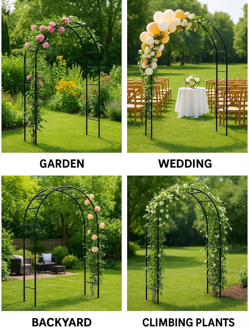 Amazon.com : Adorox 7.8ft Garden Arch Trellis for Climbing Plants