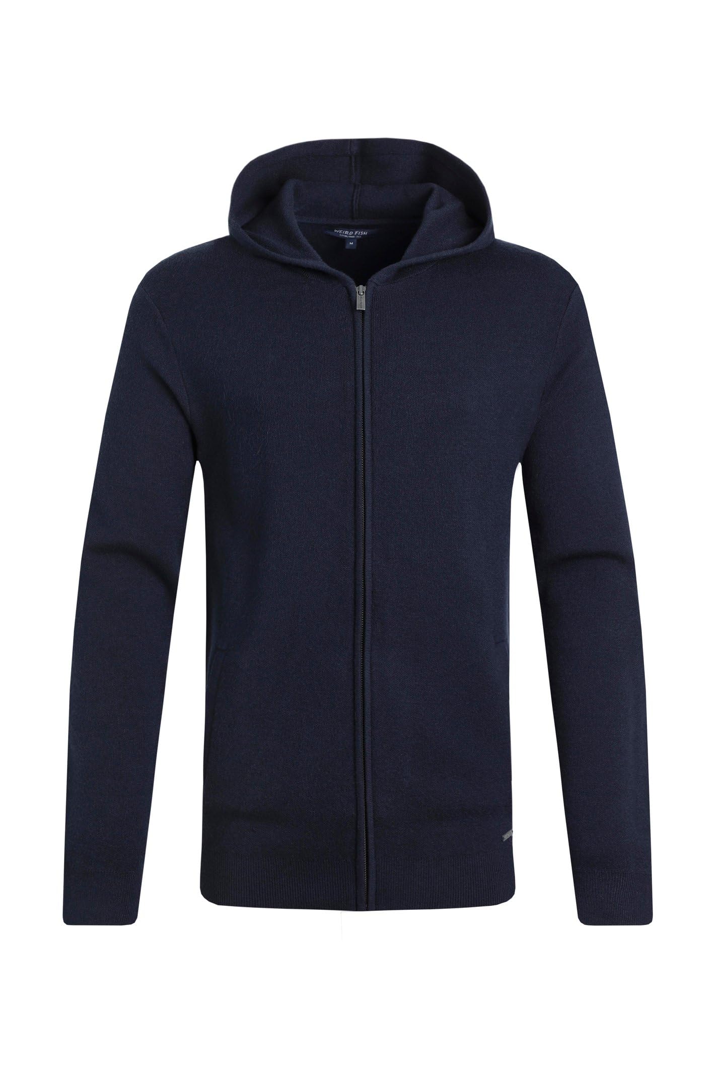 Weird Fish Men's Knitted Full Zip Hooded Jumper Navy 2XL