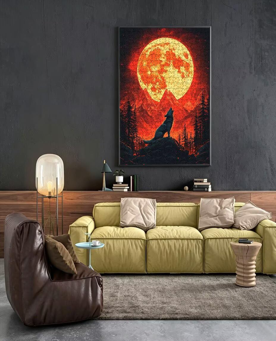 Puzzle 3000 Teile, Roten Mond Puzzle Erwachsene 3000, Klassische Puzzles, Geschicklichkeitsspiel, Puzzlespiele für Die Ganze Familie, Mit Schöner Verpackung, Dekoration Puzzles und Geschenke BXHZW3361