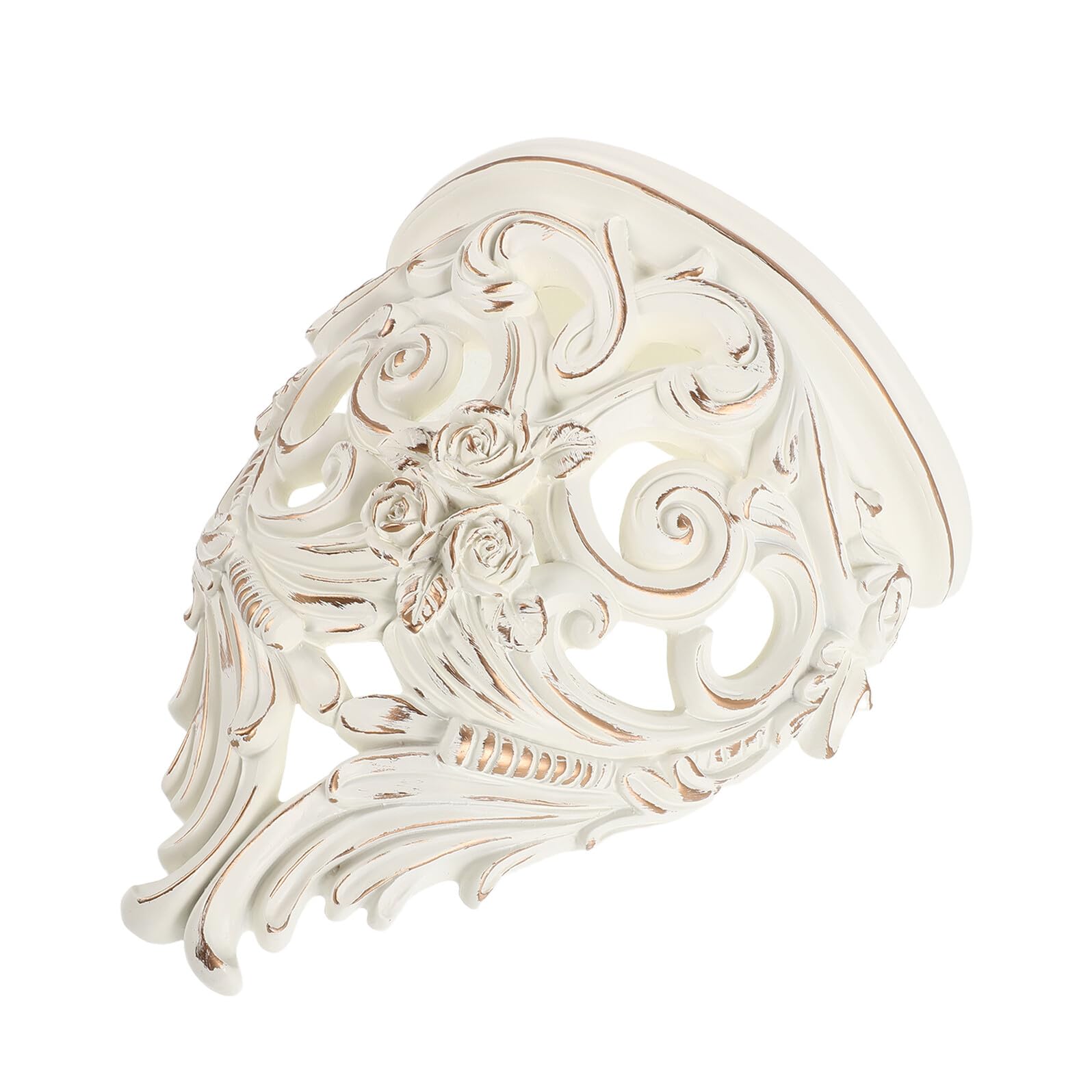 Étagère murale vintage blanc cassé dorure pour une ambiance poétique Hemobllo