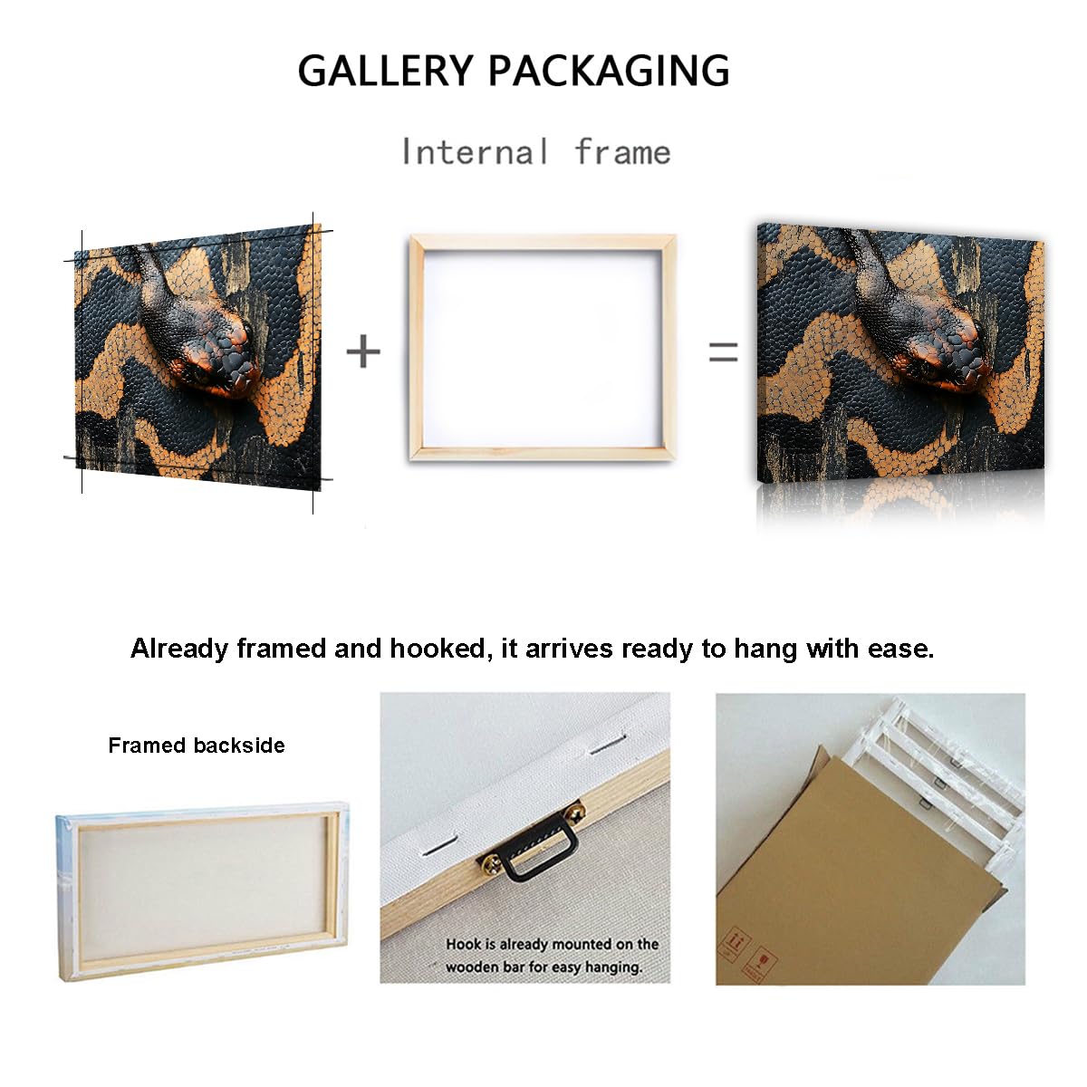 UIRINGART Snake Canvas Wall Art Print Snake Texture Printing Modern Canvas Pictures Art Art Poster Gad Painting For Living Room Bedroom Home Decor 80x125cm