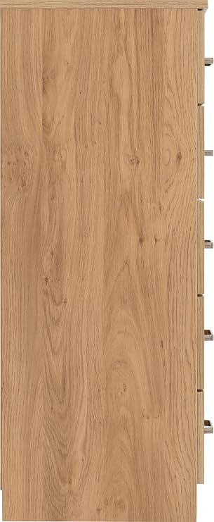 Seconique Dakota 5 Drawer Narrow, Slim Chest in Oak Effect