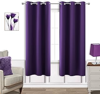 KOUFALL 63 Inch Length Curtains 2 Panels Set,Blackout Room Darkening The...
