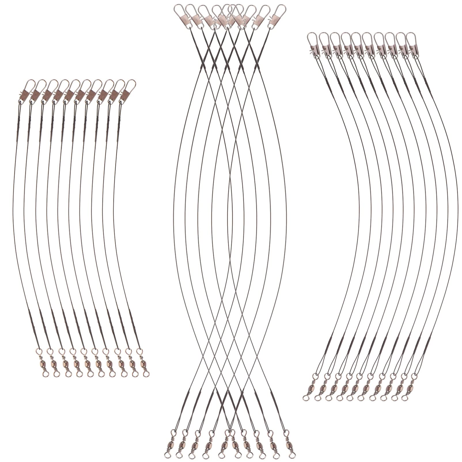 BESPORTBLE Fishing Leaders Wire 30pcs Swivels Snap Design for Saltwater Leaders Line Tackle