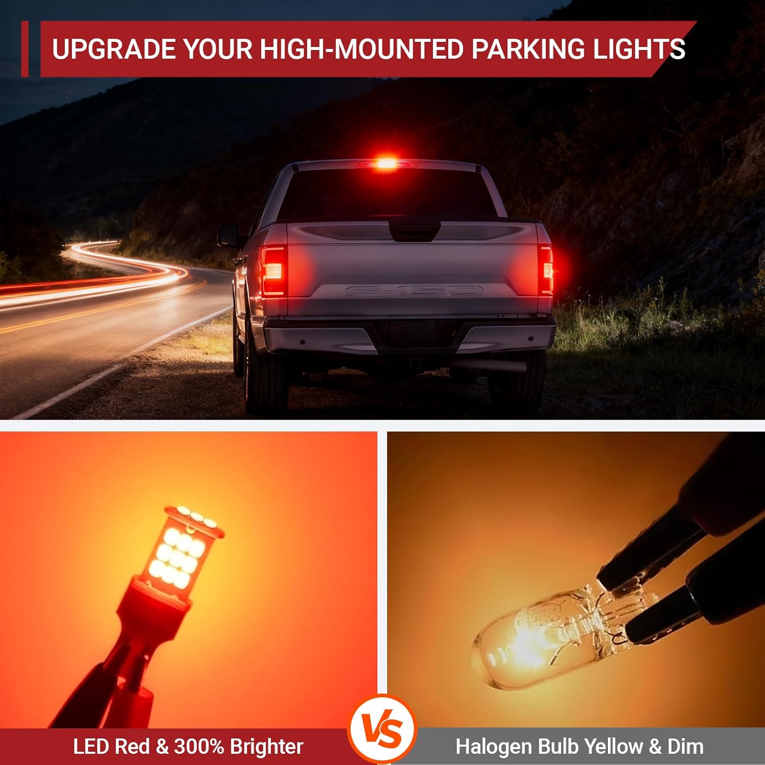 2 PCS 921912 Car LED Lights Bulb, Strobe Flashing 3rd Third