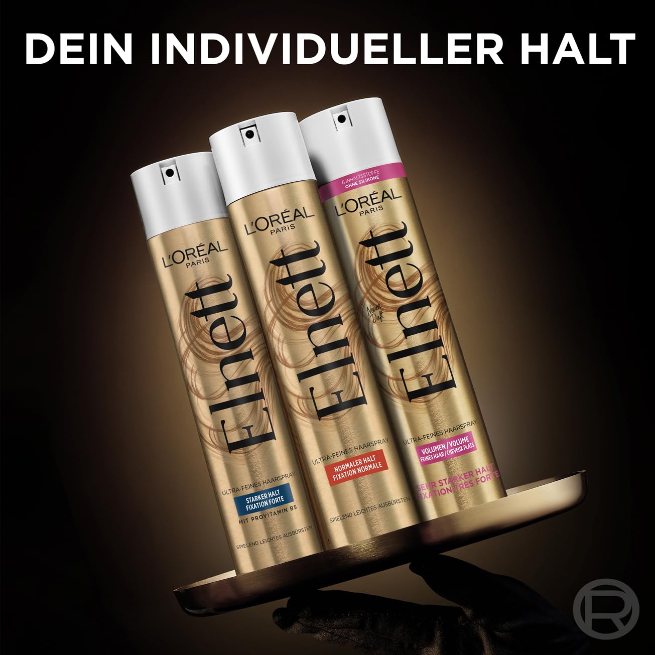 L'Oréal Paris Elnett Ultra-Feines Haarspray Halt & Schutz, Styling Spray mit Ceramide, Zum Stylen und Fixieren der Frisur, Sehr starker Halt, Ohne Silikone, 6 x 300ml