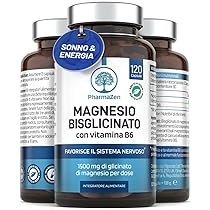 Magnesio Bisglicinato 1500 mg con Vitamina B6 – Supporta Sistema Nervoso, Stress e Stanchezza – Alto Dosaggio 300 mg di Magnesio Puro – 120 Capsule – Integratore Glicinato Chelato – Vegano – PharmaZen