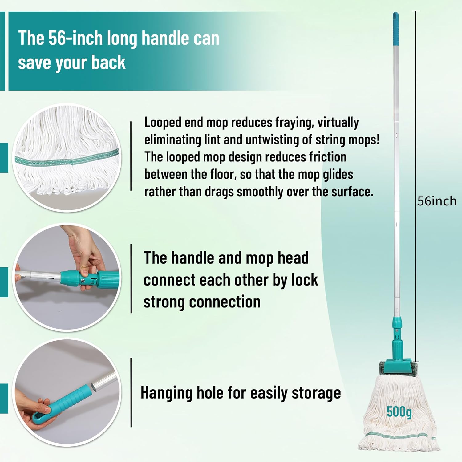 Press Wringer Combo Commercial Rectangular Mop Bucket on Wheels, 35-Quart, Yellow,Add One Commercial Mop and One Set Rubber Gloves