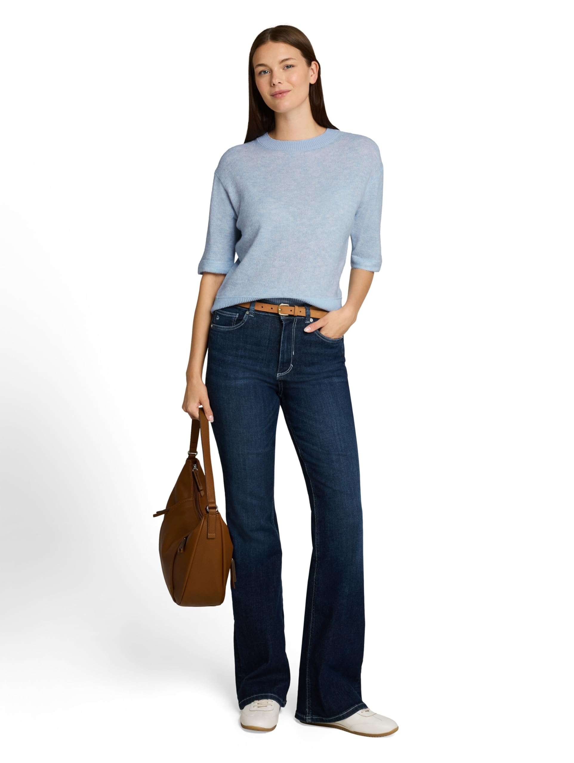 Tom Tailor Damen 1053214 Strickpullover mit kurzen Ärmeln