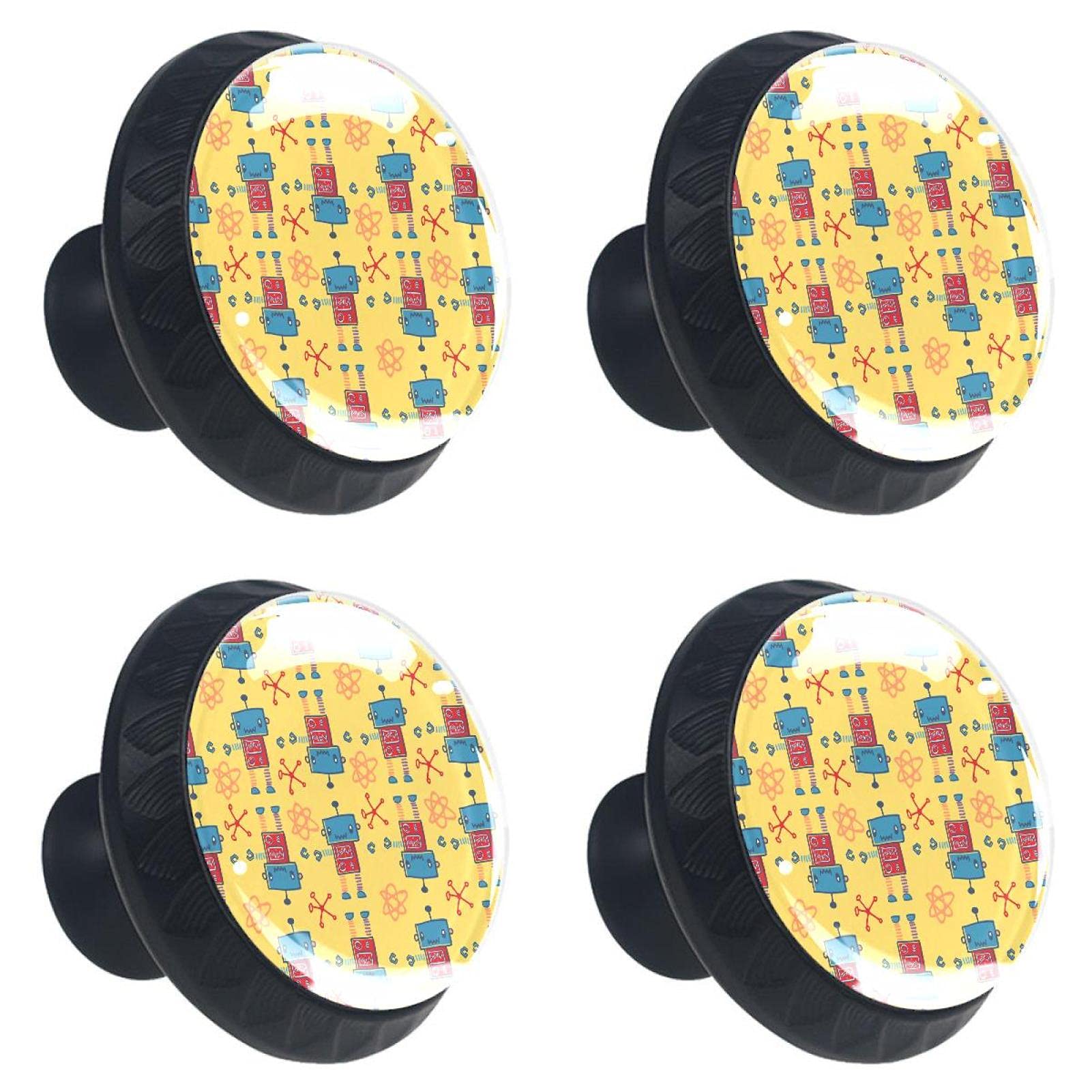 Boutons de tiroir robot en cristal pour chambre d'enfant et bureau