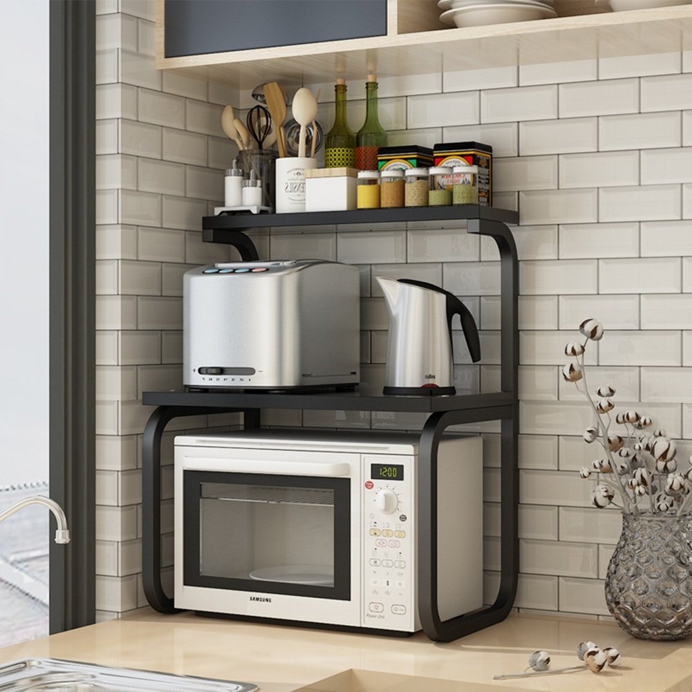 Étagères de Rangement, Plateaux et Supports Étagère de Cuisine, Double Four Micro-Ondes Four Rack Multifonctionnel Cuisine étagère de Rangement (Couleur : E)