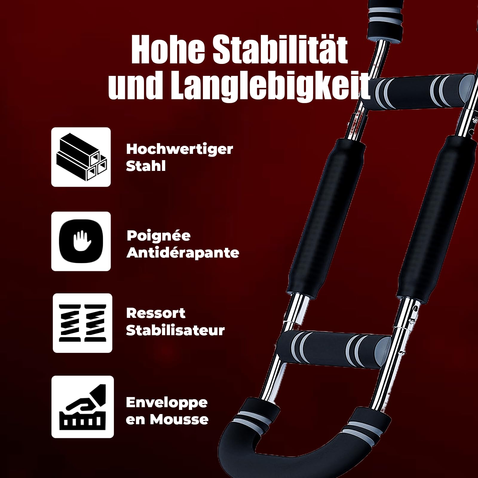 TOPtoper Twister Armtrainer , Portable Power Twister Stange mit abnehmbarem Design – Fitnessübungen überall Gorilla Grip Brust Trainer