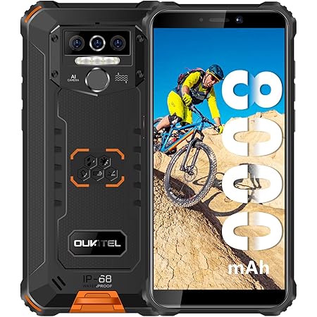 Amazon Oukitel Wp5 Pro Simフリースマートフォン 防水防塵耐衝撃スマホ8000mahバッテリー スマホ本体 4gb Ram 64gb Rom 13mp 5mpカメラ Ip68 Ip69k防水 5 5インチhd 画面 Android 10 指紋ロック解除 顔認識 防災携帯電話 Oukitel スマートフォン本体