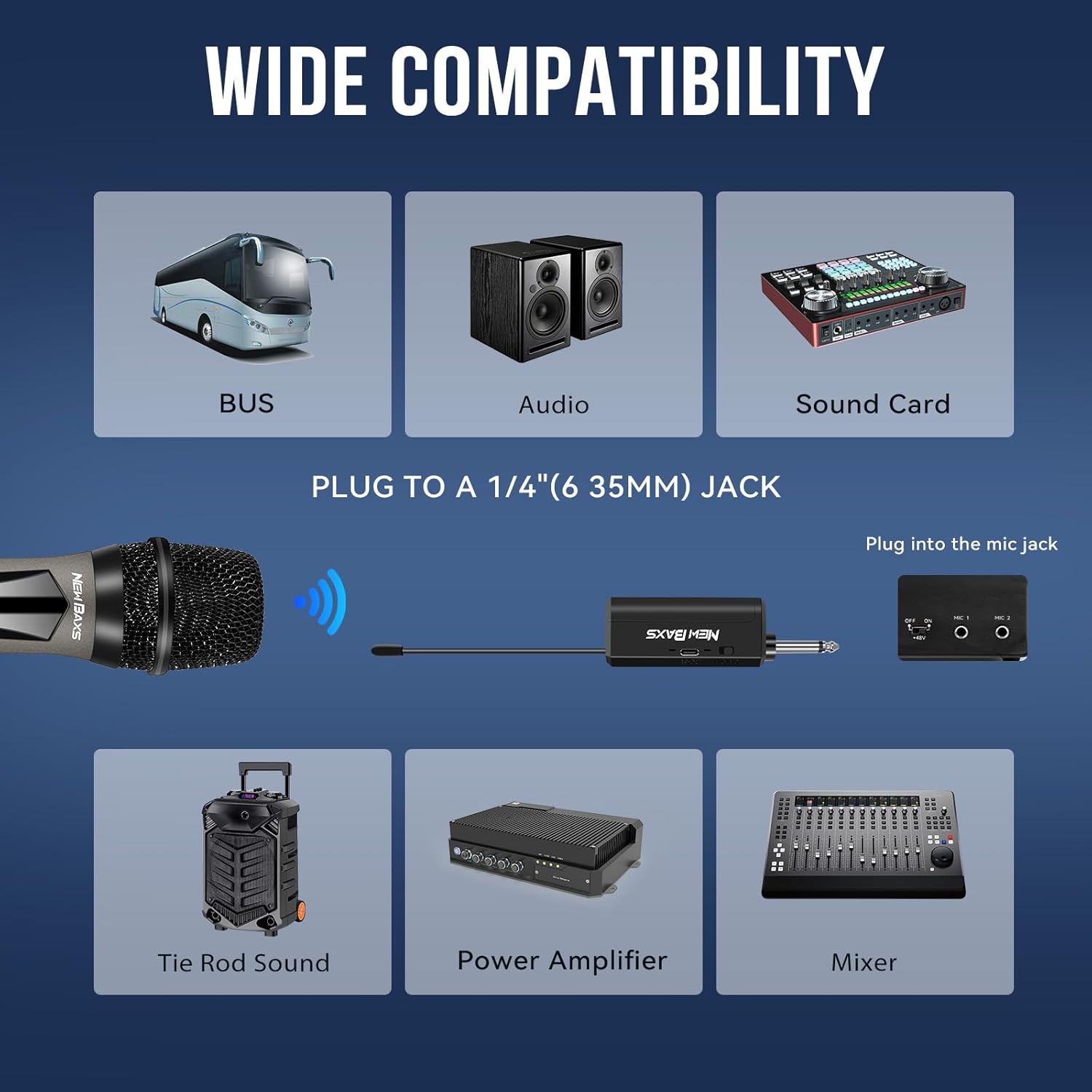 Wireless Microphones,Dual Karaoke Microphone System,Microfonos Inalambricos with Rechargeable Receiver, Cordless Dynamic Mic Set for Singing, Wedding, DJ, Party, Speech,Micro Matte Gray - Image 3