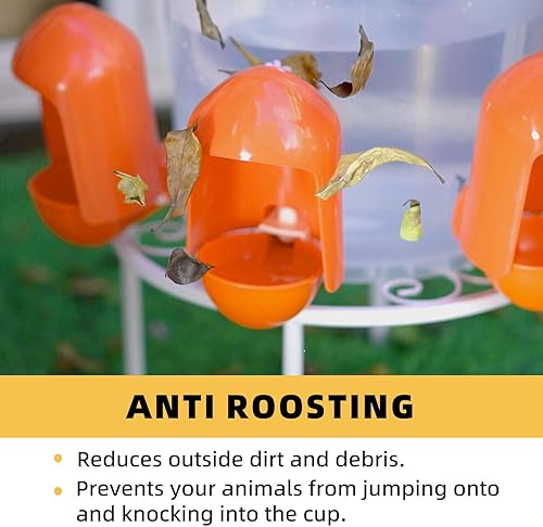 Miniatura 5 de Bebedero automático para aves de corral (paquete de 8), tazas grandes de 2.9 pulgadas para bebedero de pollo con cubierta antisuciedad, adecuadas